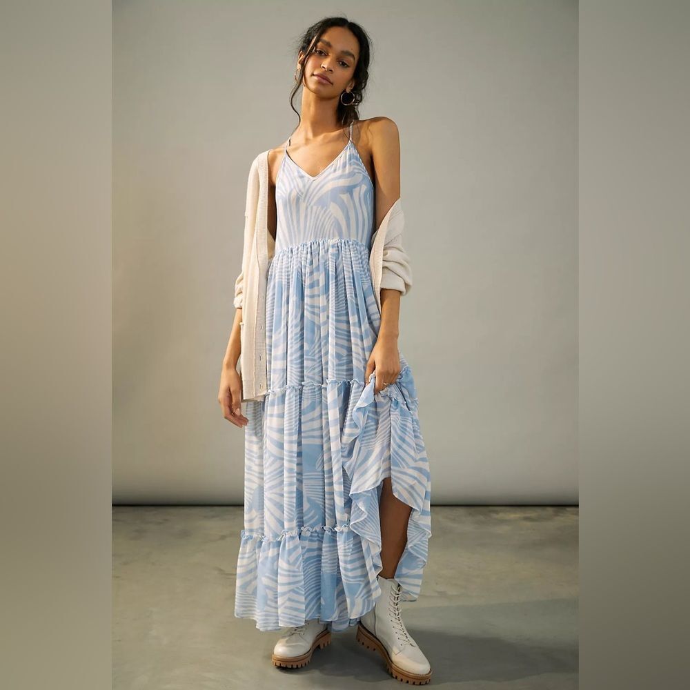 Anthropologie Misa Los Angeles Bia Maxi Blue Dress NWOT